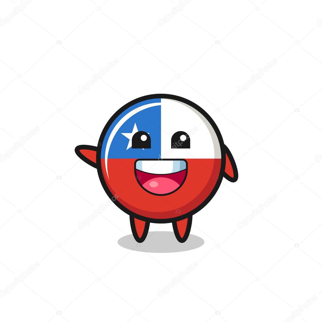 happy chile flag cute mascot character , cute design