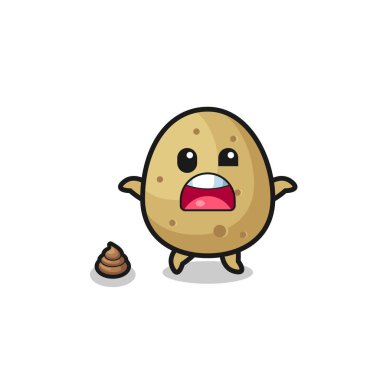 potato earth surprised to meet poop , cute design