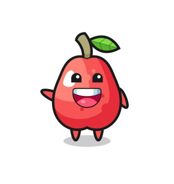 happy water apple cute mascot character , cute design