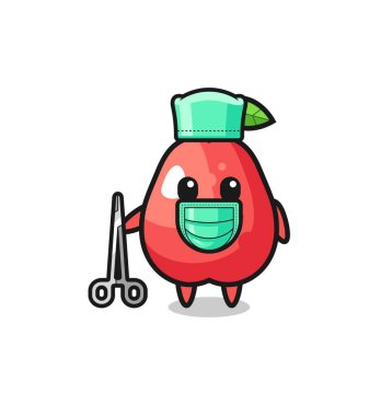 surgeon water apple mascot character , cute design