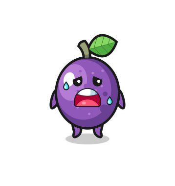 the fatigue cartoon of passion fruit , cute design
