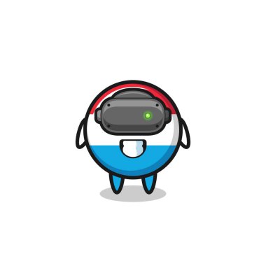 cute luxembourg using VR headset , cute design