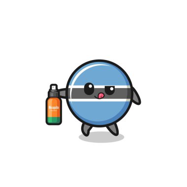 cute botswana flag holding mosquito repellent , cute design