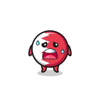 the fatigue cartoon of bahrain flag , cute design