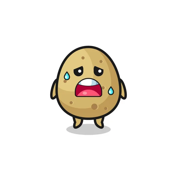 Fatigue Cartoon Potato Cute Design —  Vetores de Stock