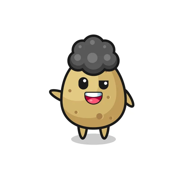 Potato Character Afro Boy Cute Design — Image vectorielle