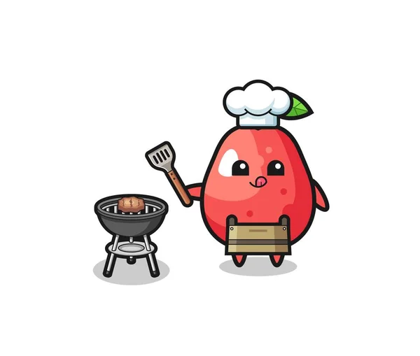 Water Apple Barbeque Chef Grill Cute Design — ストックベクタ