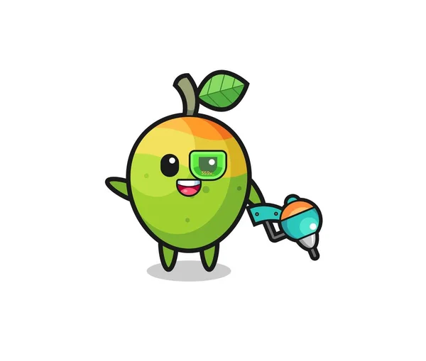 Mango Cartoon Future Warrior Mascot Cute Design — Image vectorielle