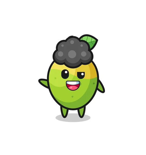 Mango Character Afro Boy Cute Design — Wektor stockowy