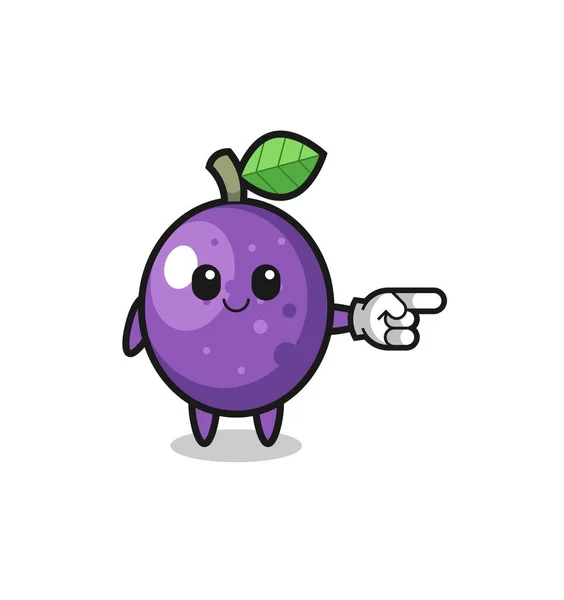 Passion Fruit Mascot Pointing Right Gesture Cute Design — Image vectorielle