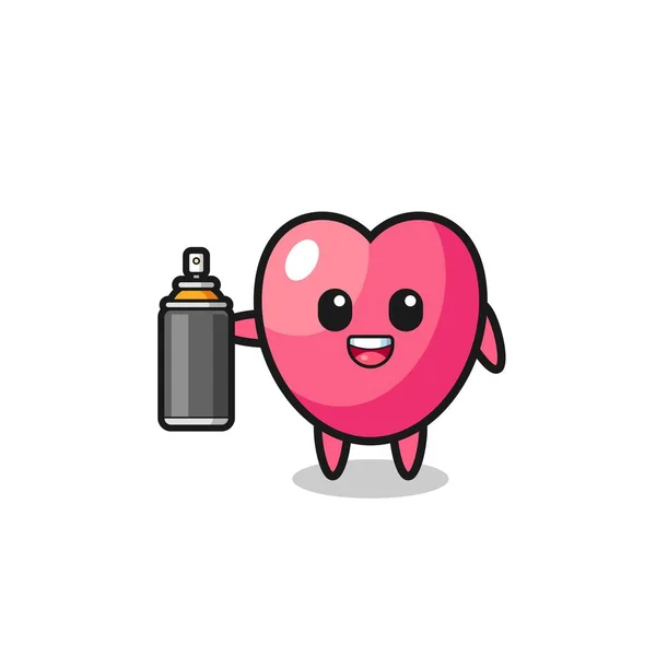 Cute Heart Symbol Graffiti Bomber Cute Design — 图库矢量图片