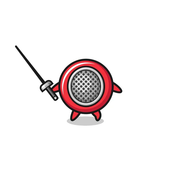 Turkey Flag Earth Cartoon Fencer Mascot Cute Design — Wektor stockowy