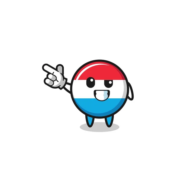 Luxembourg Mascot Pointing Top Left Cute Design — Wektor stockowy