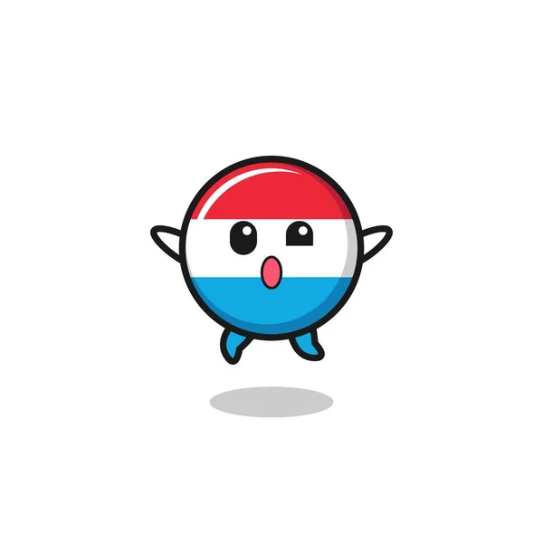 Luxembourg Character Jumping Gesture Cute Design — Vetor de Stock