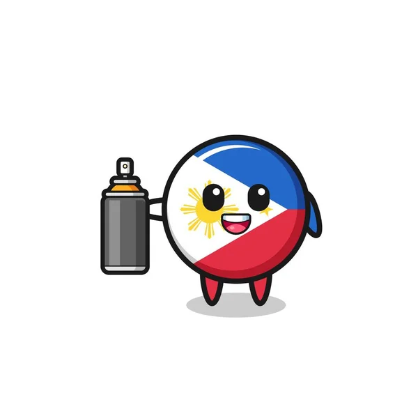 Cute Philippines Flag Graffiti Bomber Cute Design — Stock Vector