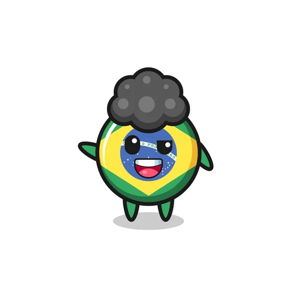 Brazil Flag Character Afro Boy Cute Design — Archivo Imágenes Vectoriales