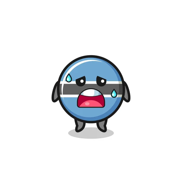 Fatigue Cartoon Botswana Flag Cute Design — стоковый вектор