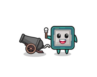 cute processor shoot using cannon , cute design