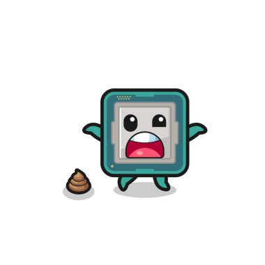 processor earth surprised to meet poop , cute design