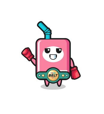 milk box boxer mascot character , cute design