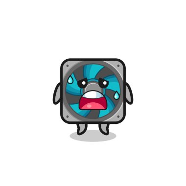 the fatigue cartoon of computer fan , cute design