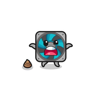 computer fan earth surprised to meet poop , cute design