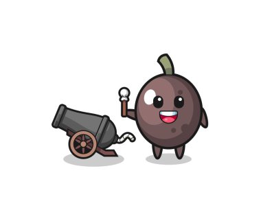 cute black olive shoot using cannon , cute design