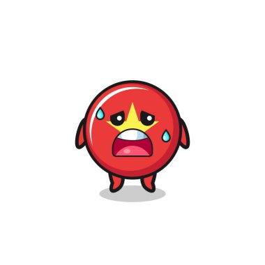 the fatigue cartoon of vietnam flag , cute design