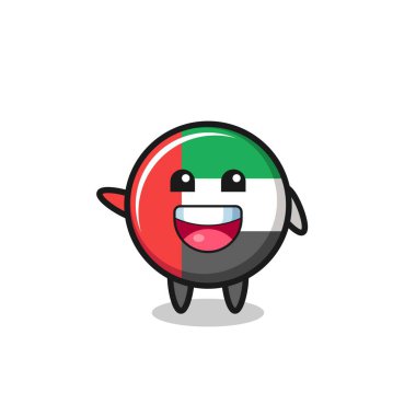 happy uae flag cute mascot character , cute design