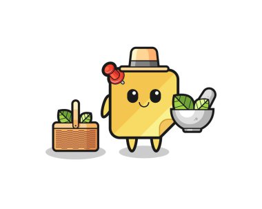 sticky notes herbalist cute cartoon , cute design