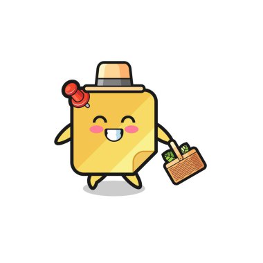 sticky notes herbalist character searching a herbal , cute design