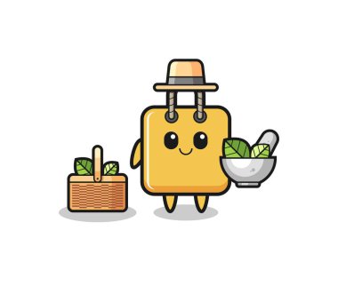 shopping bag herbalist cute cartoon , cute design