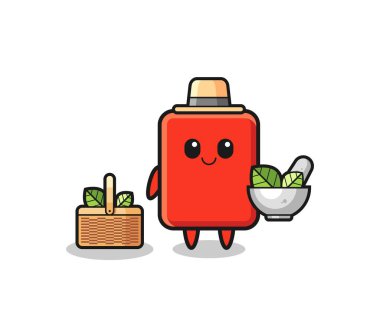 red card herbalist cute cartoon , cute design