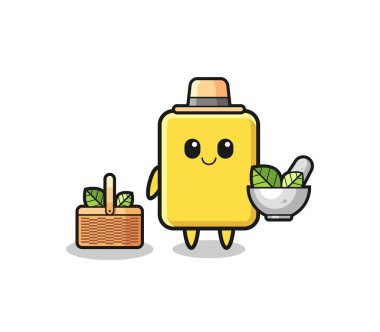 yellow card herbalist cute cartoon , cute design