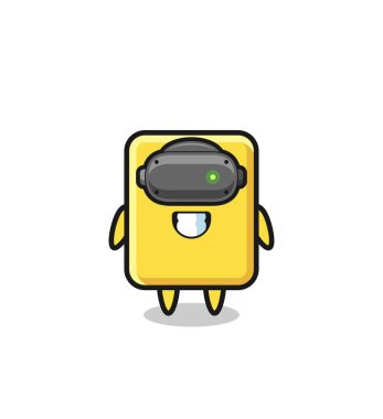 cute yellow card using VR headset , cute design