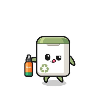 cute trash can holding mosquito repellent , cute design