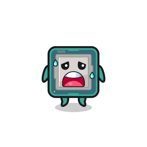 Fatigue Cartoon Processor Cute Design — Stockvektor