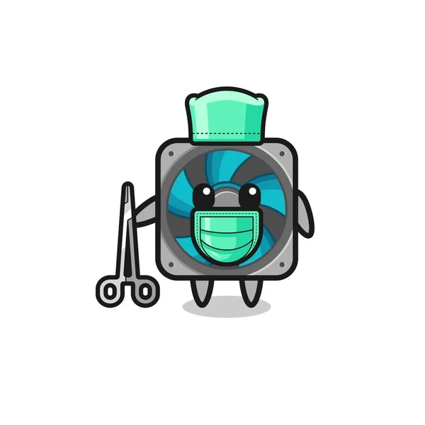 Surgeon Computer Fan Mascot Character Cute Design — Image vectorielle