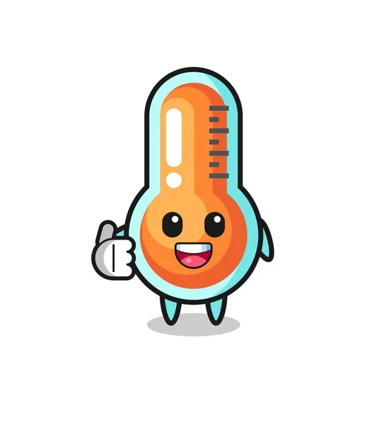 Thermometer Mascot Doing Thumbs Gesture Cute Design — Stock Vector