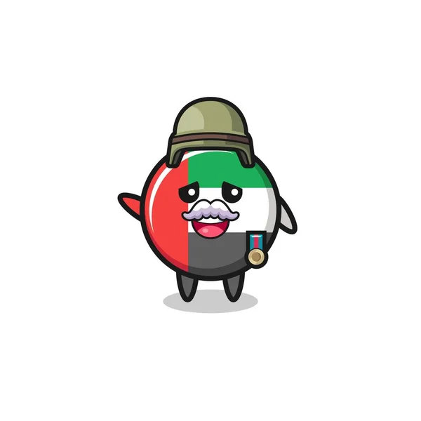 Cute Uae Flag Veteran Cartoon Cute Design — Stockový vektor