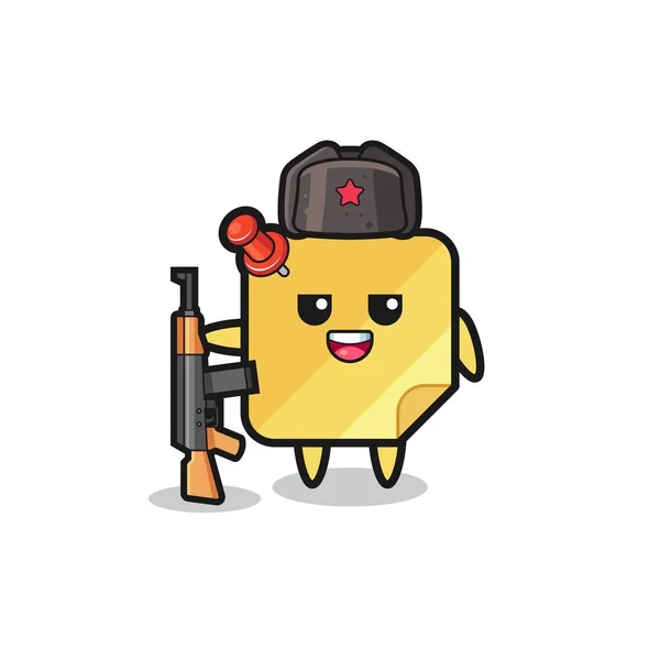 Cute Sticky Notes Cartoon Russian Army Cute Design — Image vectorielle