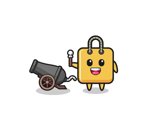 Cute Shopping Bag Shoot Using Cannon Cute Design — стоковый вектор