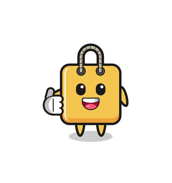 Shopping Bag Mascot Doing Thumbs Gesture Cute Design — Image vectorielle