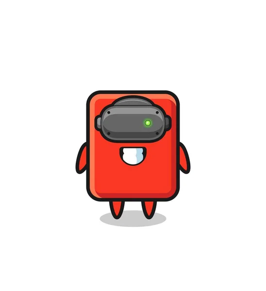 Cute Red Card Using Headset Cute Design — 스톡 벡터