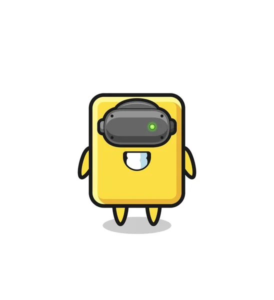 Cute Yellow Card Using Headset Cute Design — Wektor stockowy