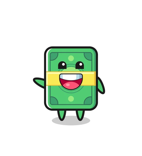 Happy Money Cute Mascot Character Cute Design — Image vectorielle