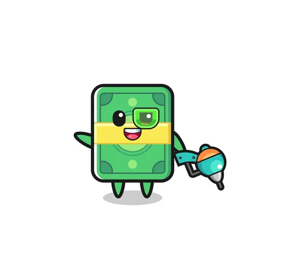 Money Cartoon Future Warrior Mascot Cute Design — Stockový vektor