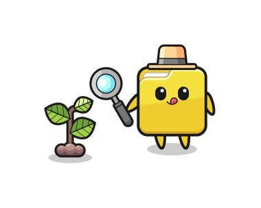 cute folder herbalist researching a plants , cute design