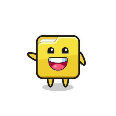 happy folder cute mascot character , cute design