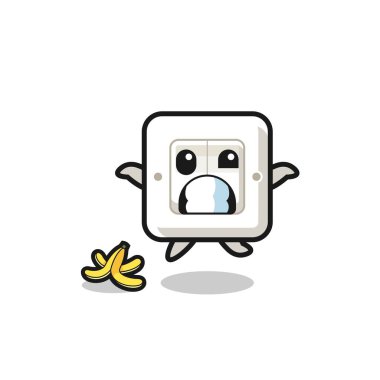 light switch cartoon is slip on a banana peel , cute design